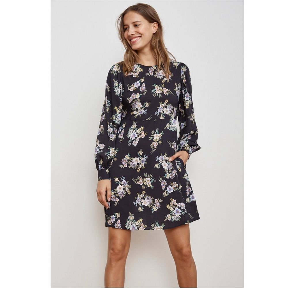Velvet by Graham & Spencer Winola Floral Printed Challis Dress Size Medium